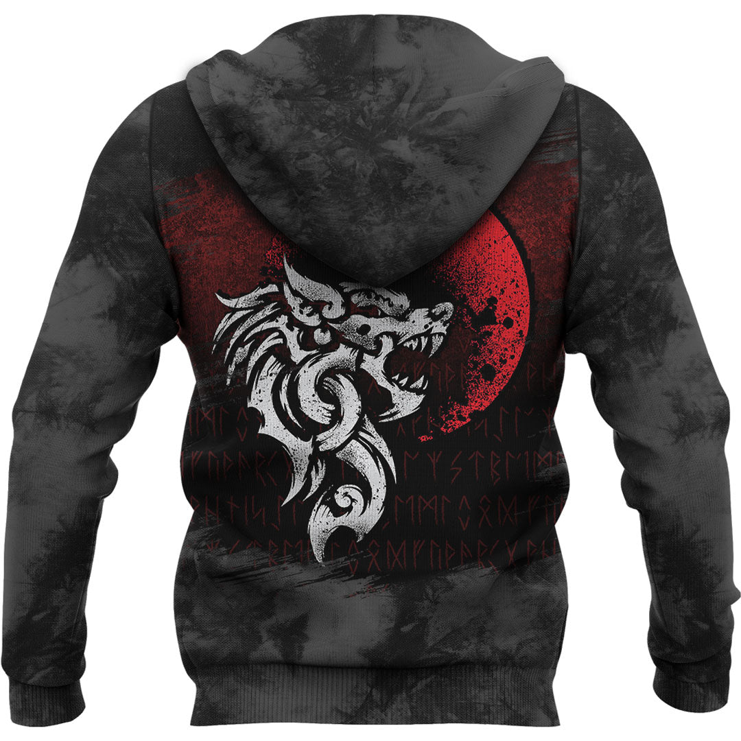 Viking Fenrir Monstrous Wolf Norse Viking Hoodie Helm and Hammer Shop