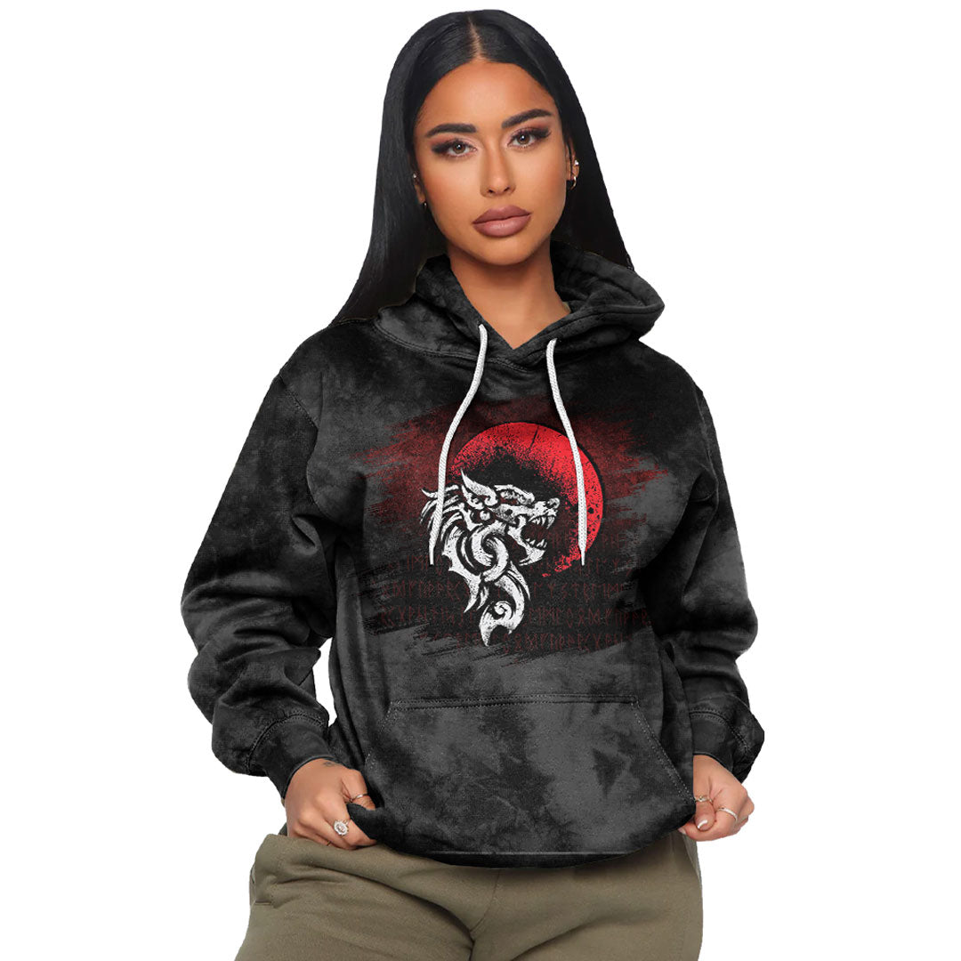 Viking Fenrir Monstrous Wolf Norse Viking Hoodie Helm and Hammer Shop