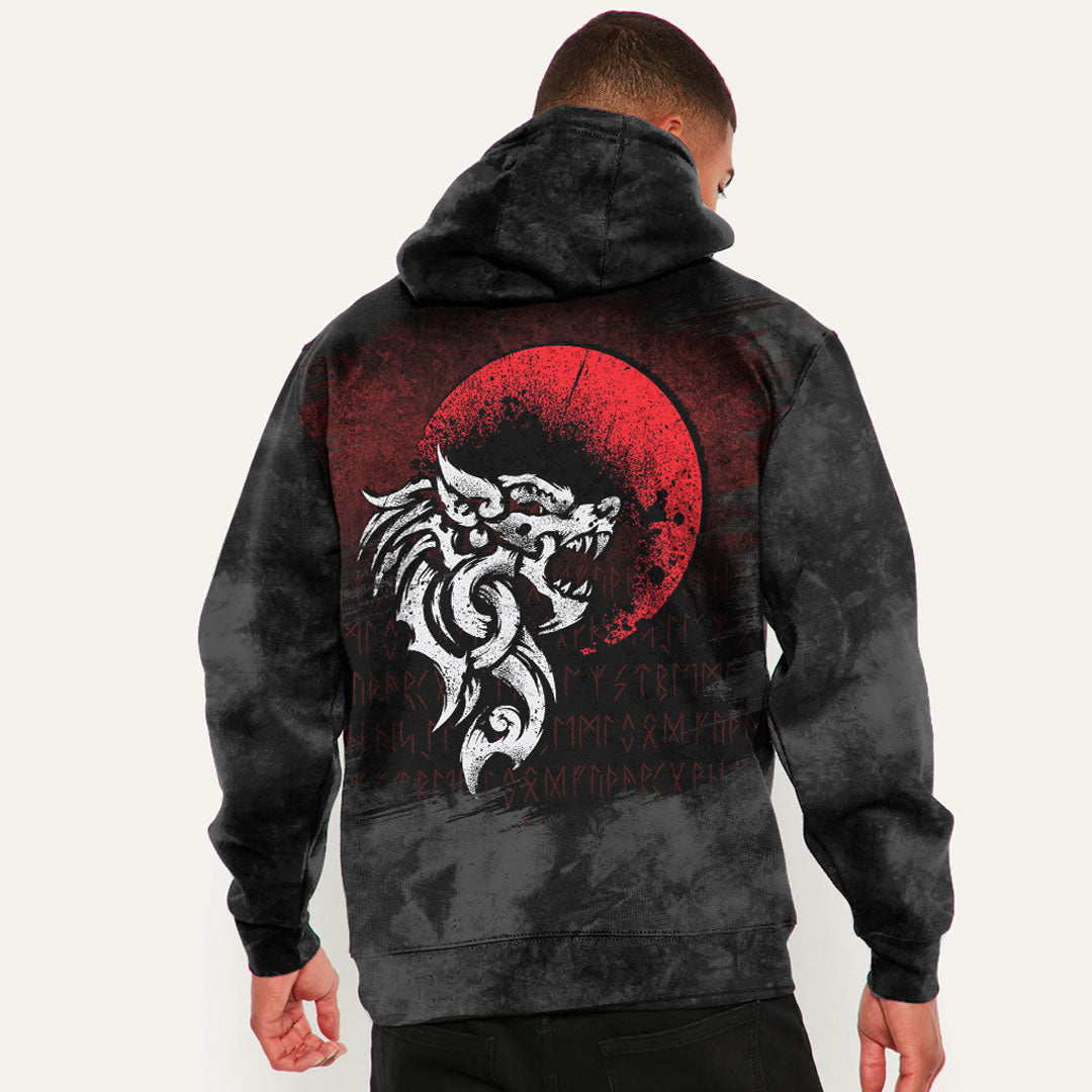 Viking Fenrir Monstrous Wolf Norse Viking Hoodie Helm and Hammer Shop