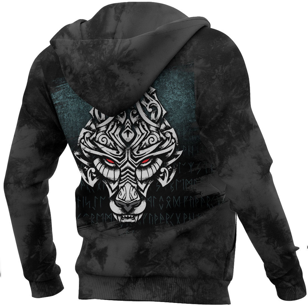Viking Symbol Fenrir Wolf Son Of Loki Viking Hoodie Helm and Hammer Shop