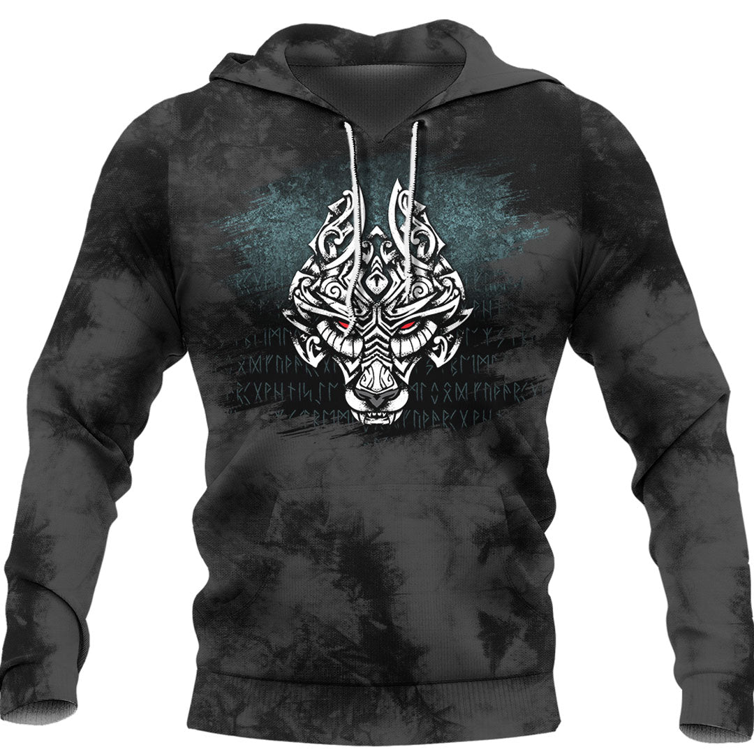 Viking Symbol Fenrir Wolf Son Of Loki Viking Hoodie Helm and Hammer Shop