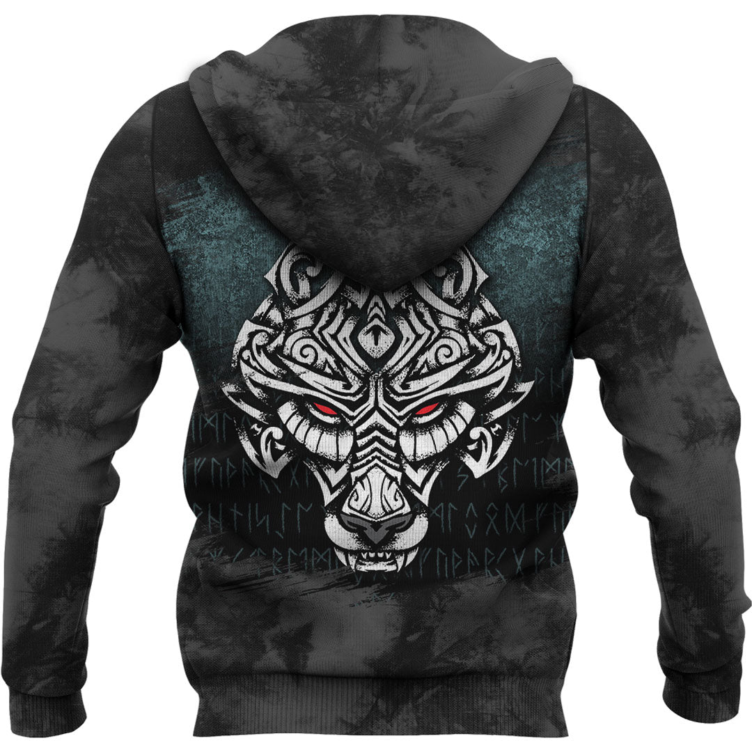 Viking Symbol Fenrir Wolf Son Of Loki Viking Hoodie Helm and Hammer Shop