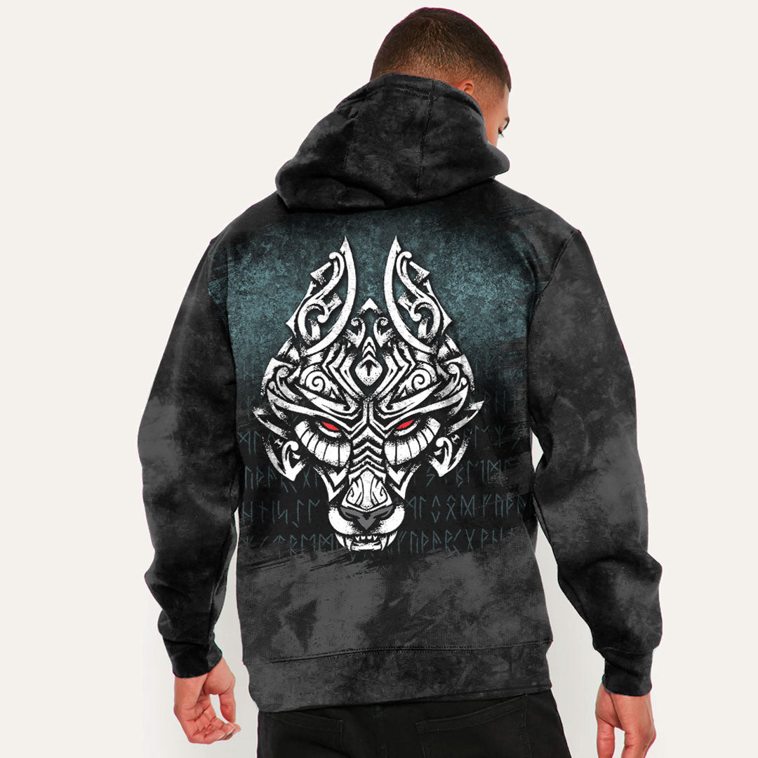 Viking Symbol Fenrir Wolf Son Of Loki Viking Hoodie Helm and Hammer Shop