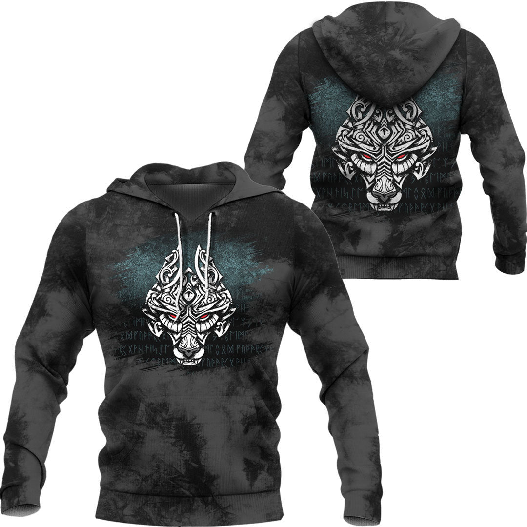 Viking Symbol Fenrir Wolf Son Of Loki Viking Hoodie Helm and Hammer Shop