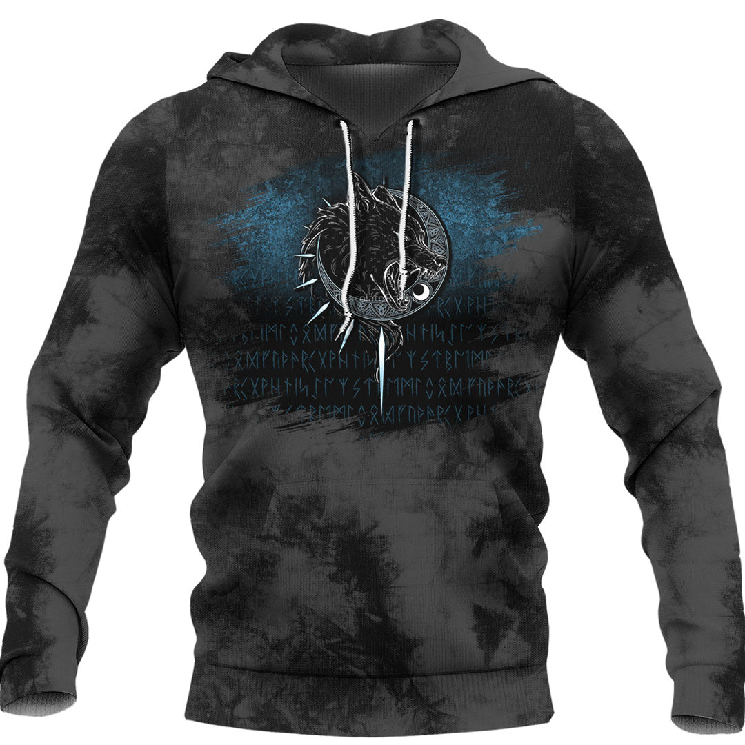 Viking Fenrir Wolve Viking Hoodie Helm and Hammer Shop