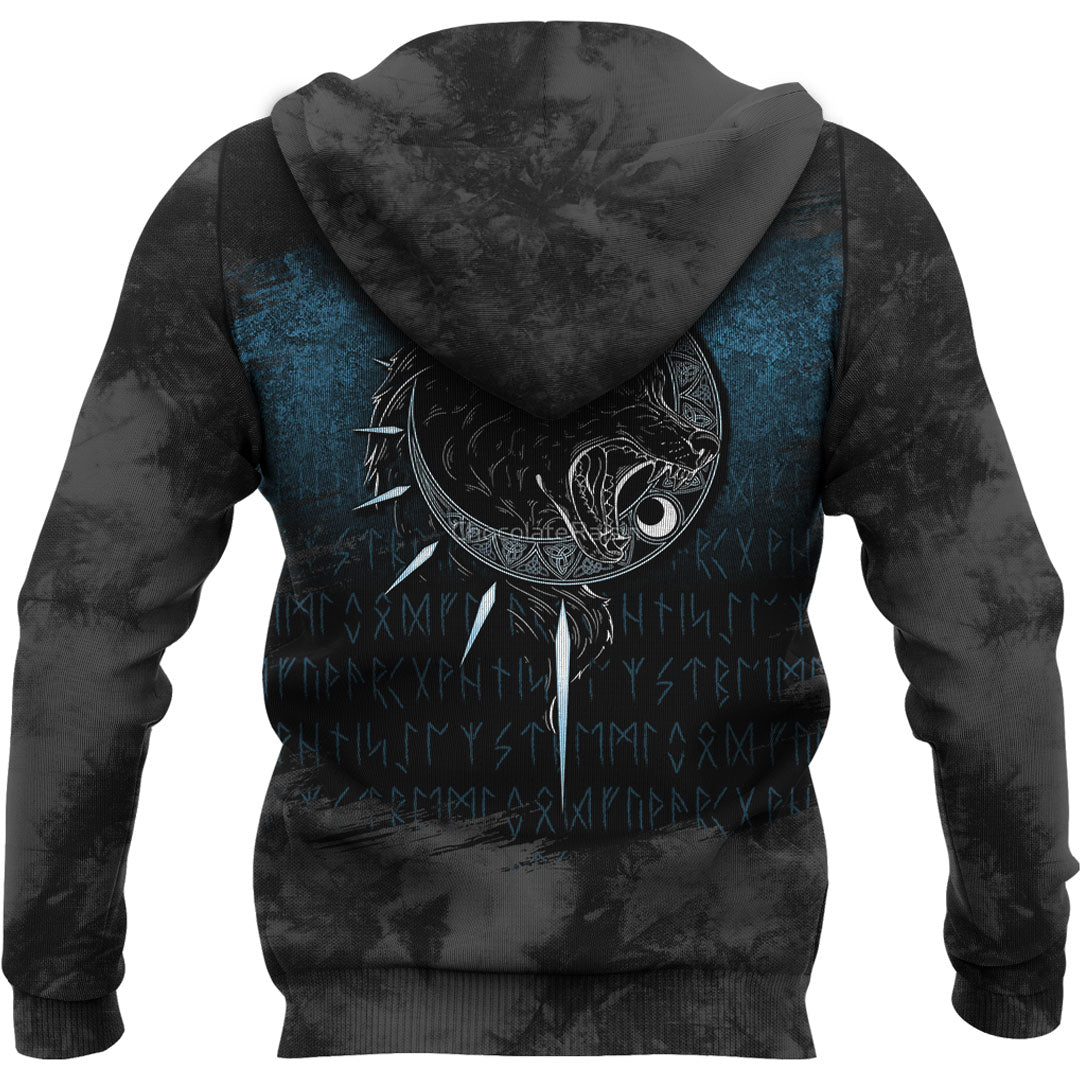Viking Fenrir Wolve Viking Hoodie Helm and Hammer Shop