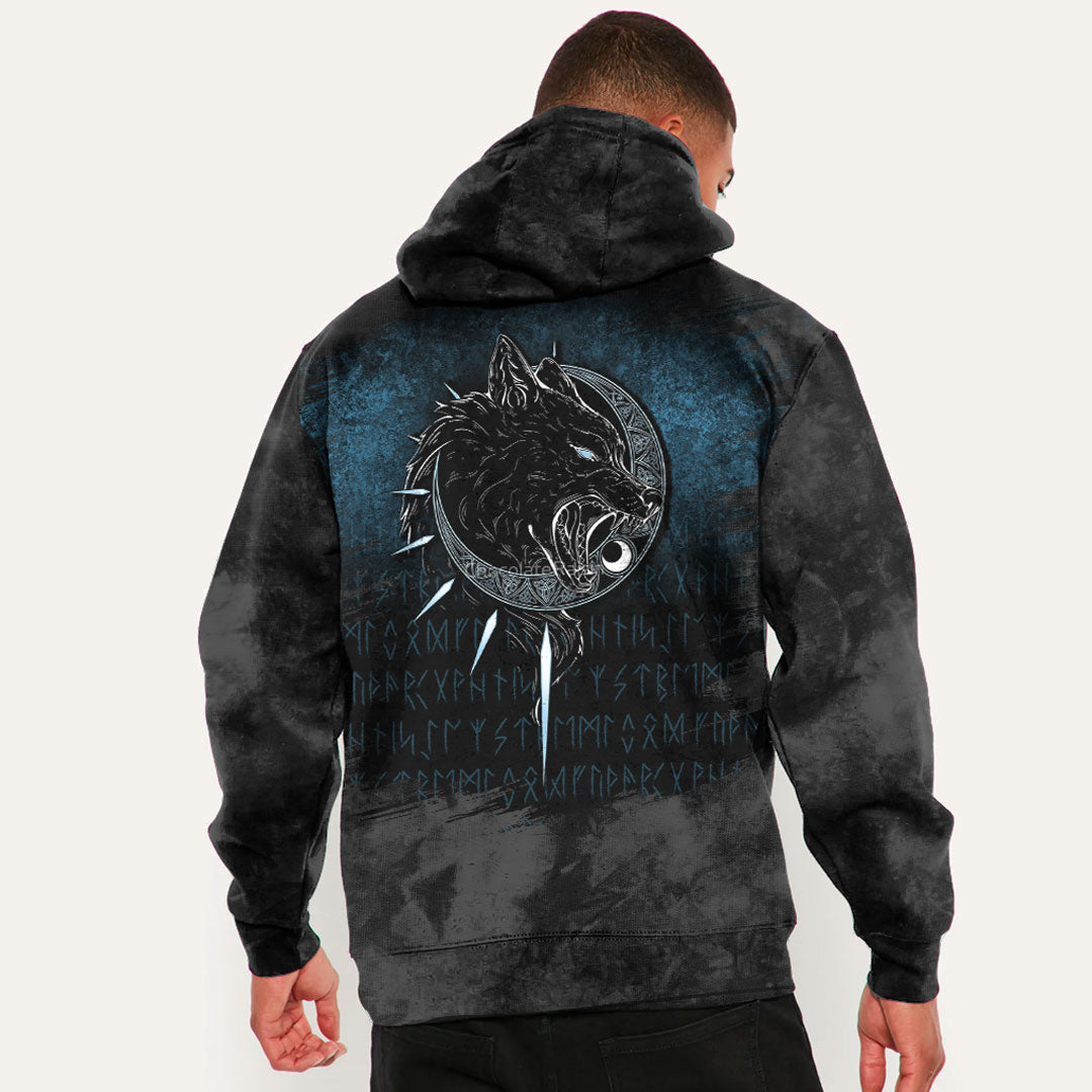 Viking Fenrir Wolve Viking Hoodie Helm and Hammer Shop