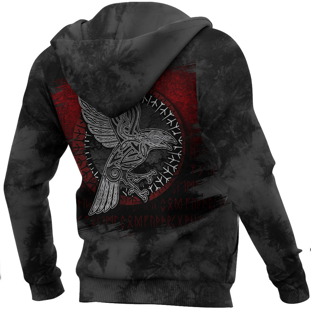 Viking Raven Hugin Munin Viking Hoodie Helm and Hammer Shop