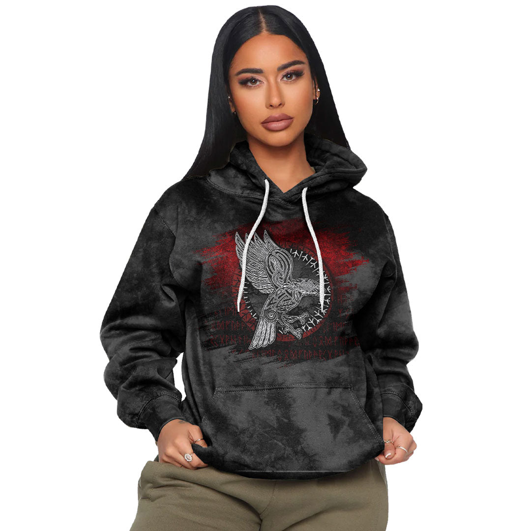 Viking Raven Hugin Munin Viking Hoodie Helm and Hammer Shop