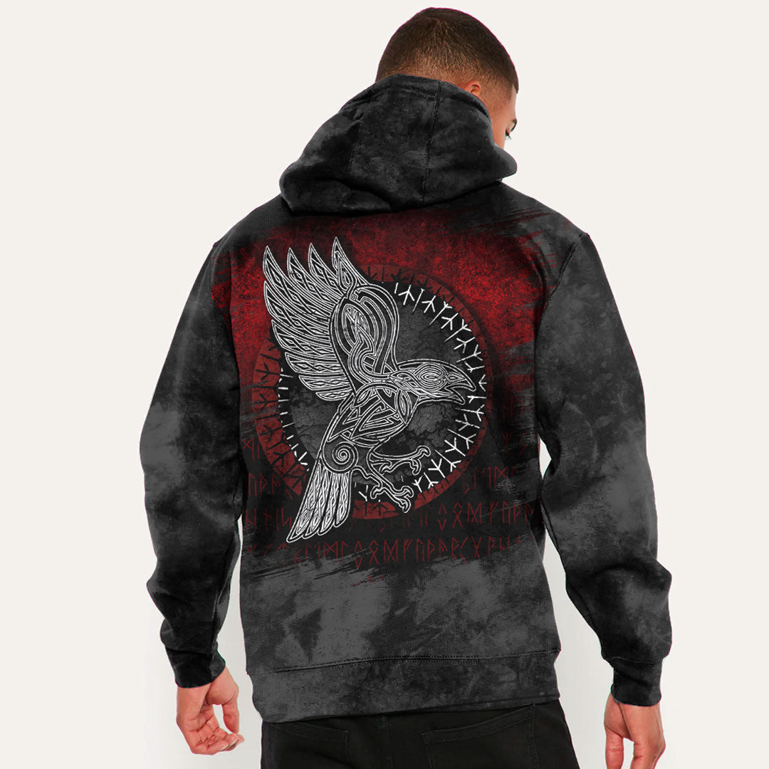 Viking Raven Hugin Munin Viking Hoodie Helm and Hammer Shop