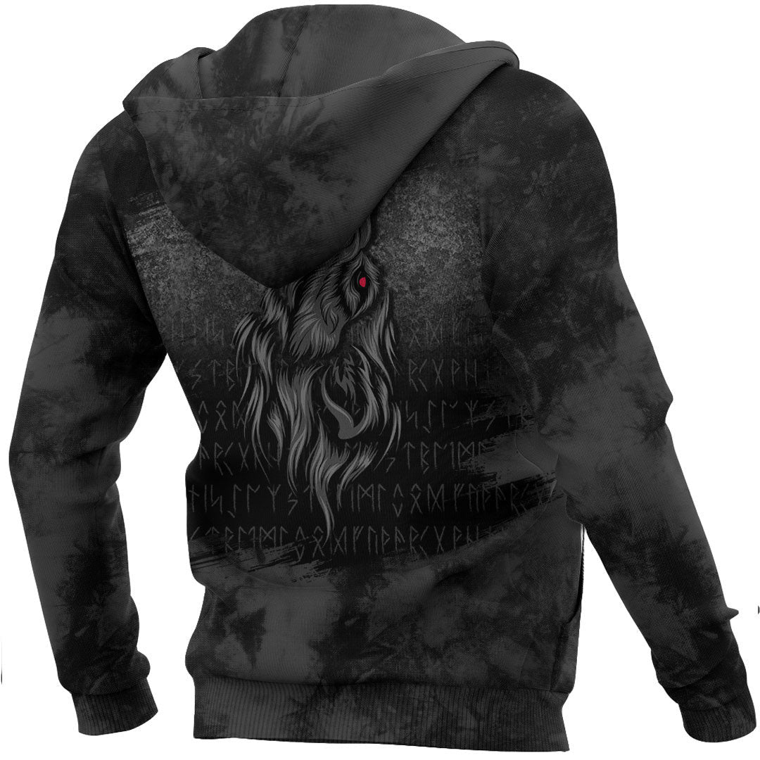 Viking Fenrir Wolf Howls To The Gods Viking Hoodie Helm and Hammer Shop
