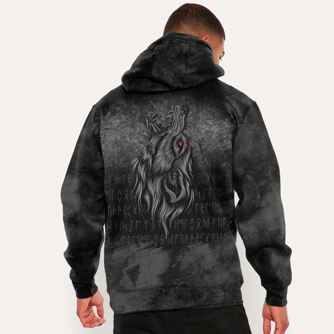 Viking Fenrir Wolf Howls To The Gods Viking Hoodie Helm and Hammer Shop