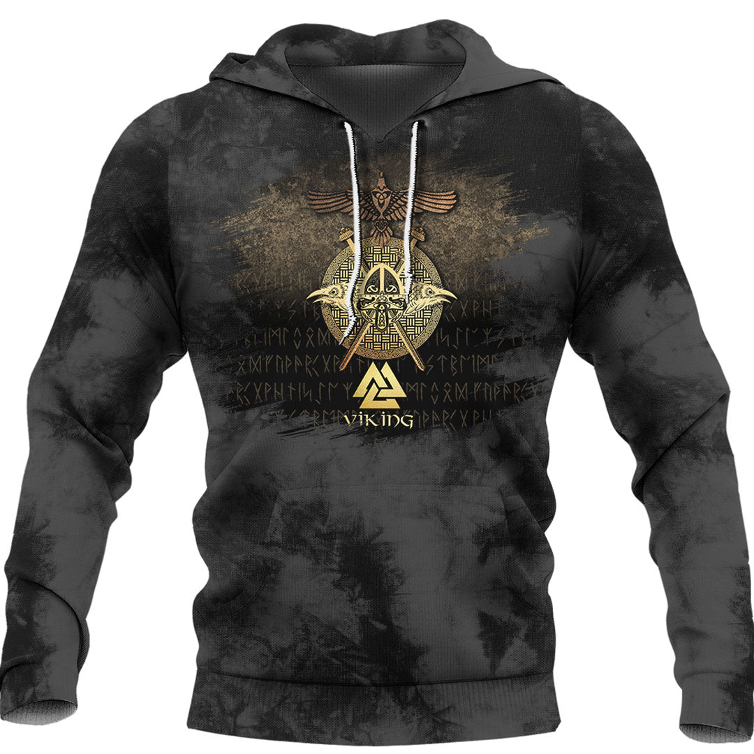 Viking Golden Raven Viking Hoodie Helm and Hammer Shop