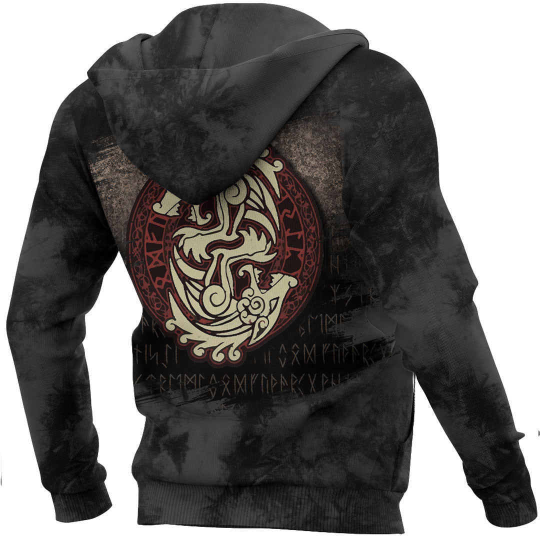 Viking Fenrir Loki's Son Viking Hoodie Helm and Hammer Shop