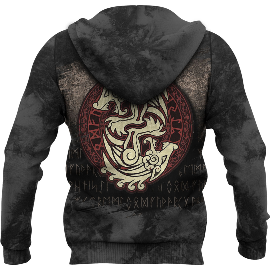 Viking Fenrir Loki's Son Viking Hoodie Helm and Hammer Shop