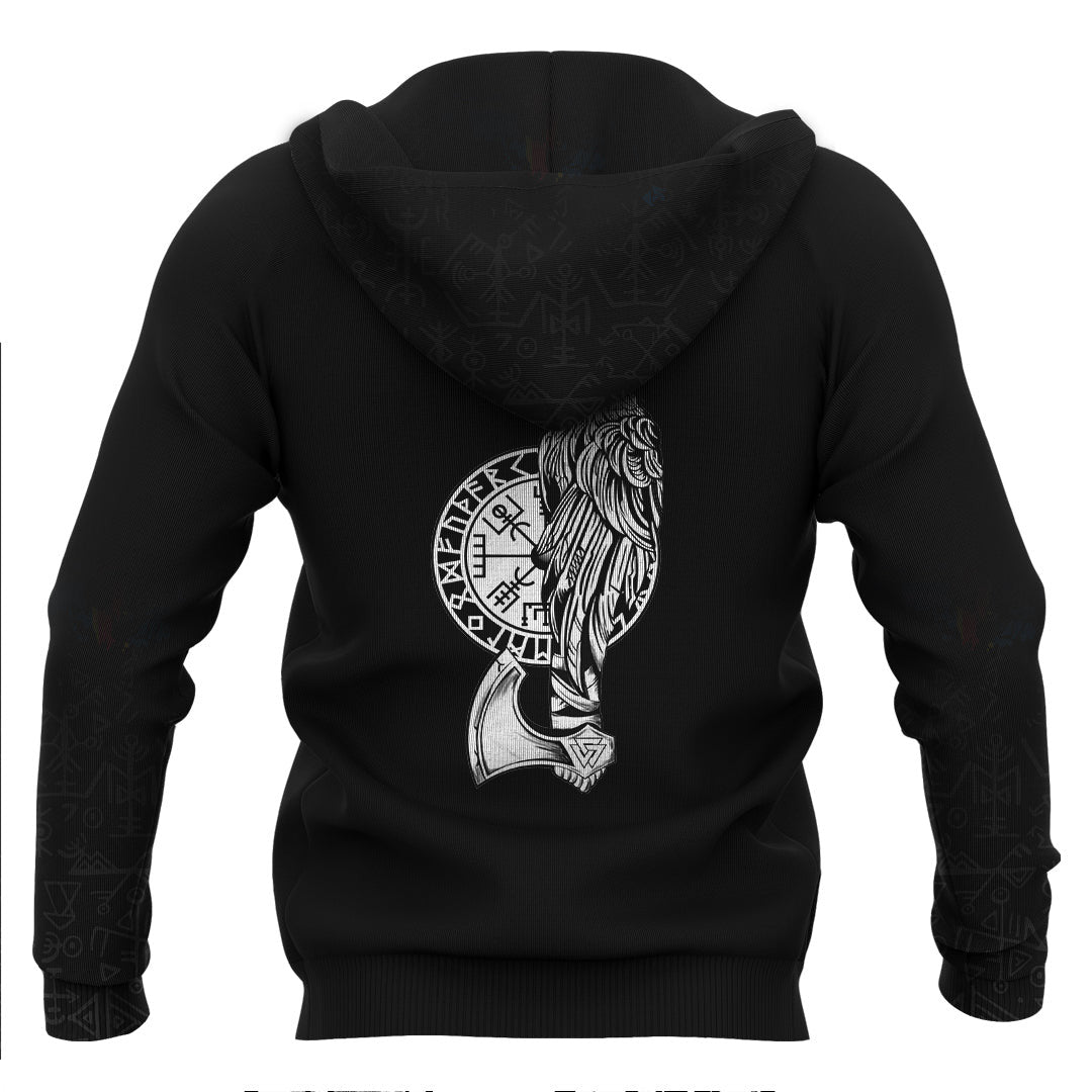 Viking RavensVegvisir and Hammer Viking Hoodie Basic Helm and Hammer Shop