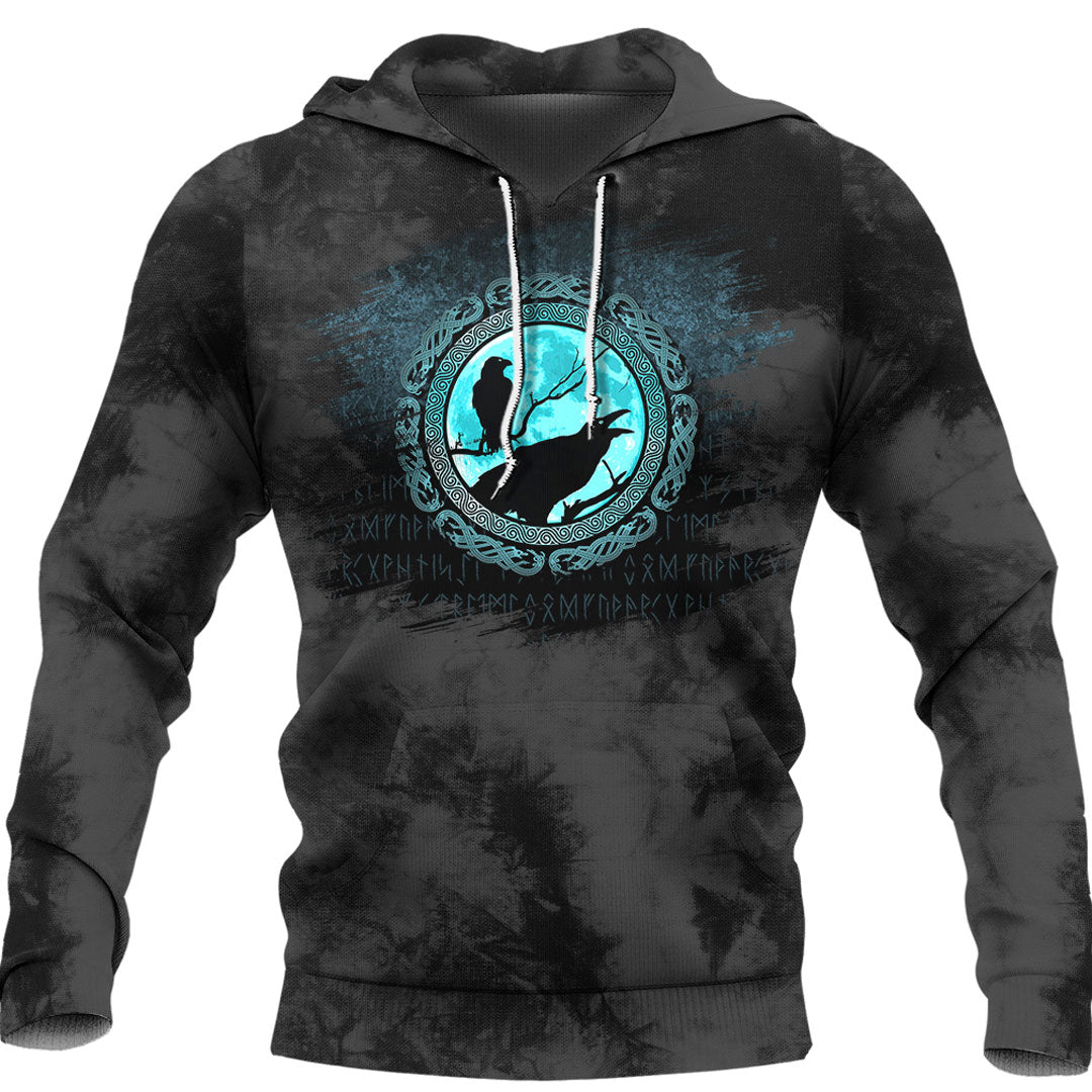 Viking Hugin Munin Odins Ravens Viking Hoodie Helm and Hammer Shop