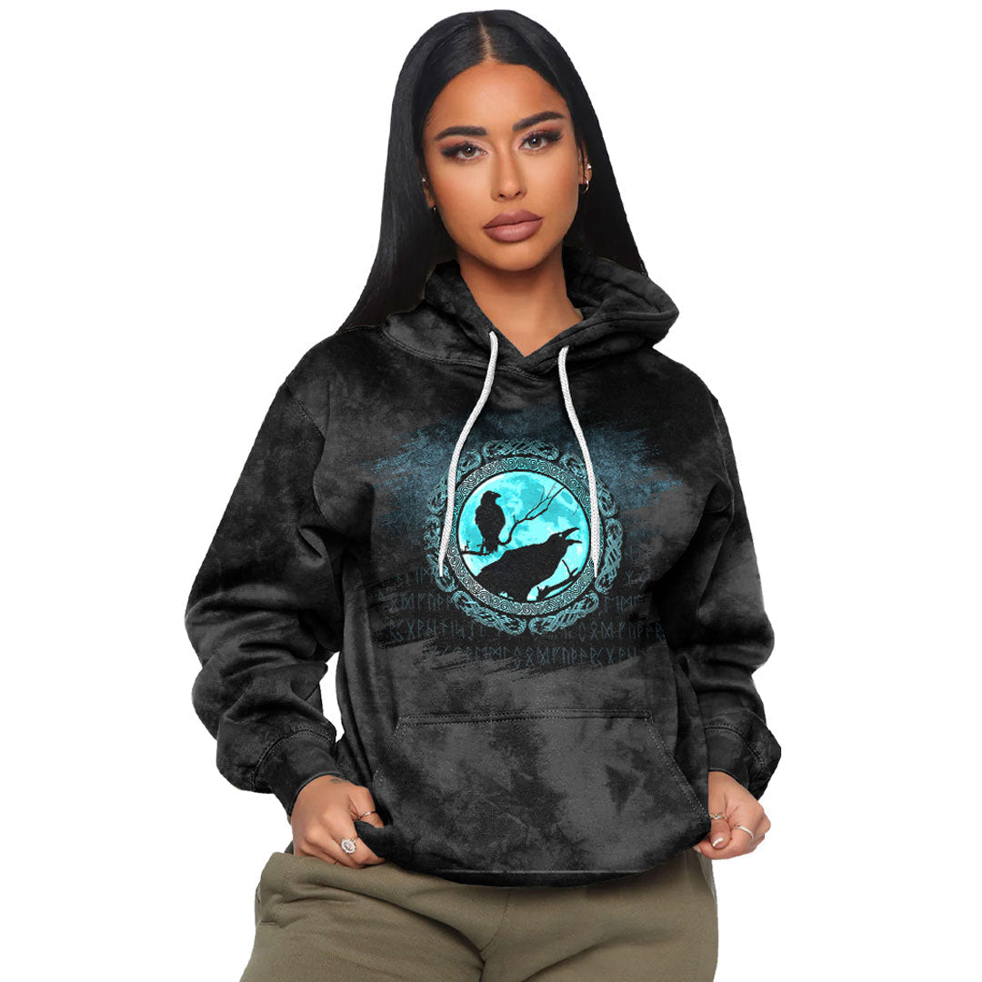 Viking Hugin Munin Odins Ravens Viking Hoodie Helm and Hammer Shop