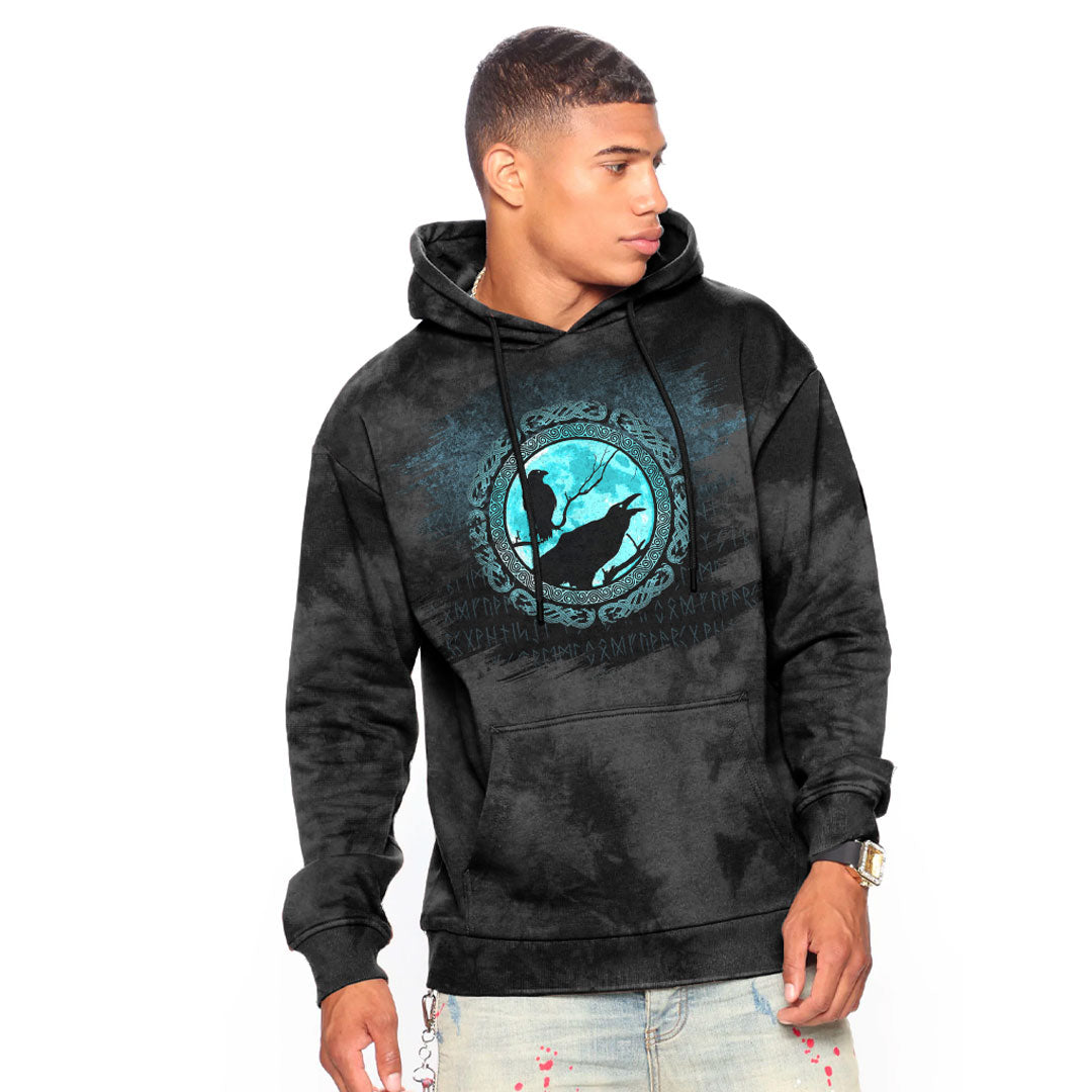 Viking Hugin Munin Odins Ravens Viking Hoodie Helm and Hammer Shop
