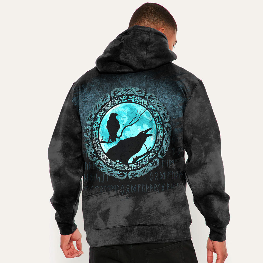 Viking Hugin Munin Odins Ravens Viking Hoodie Helm and Hammer Shop