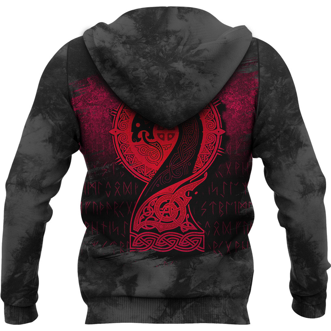 Viking Drakkar red Viking Hoodie Helm and Hammer Shop