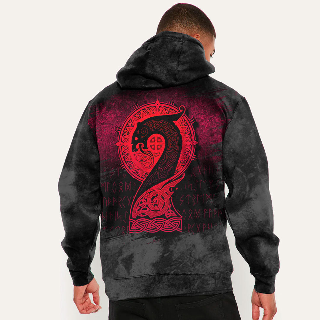 Viking Drakkar red Viking Hoodie Helm and Hammer Shop