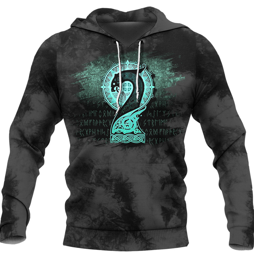 Viking Drakkar cyan Viking Hoodie Helm and Hammer Shop