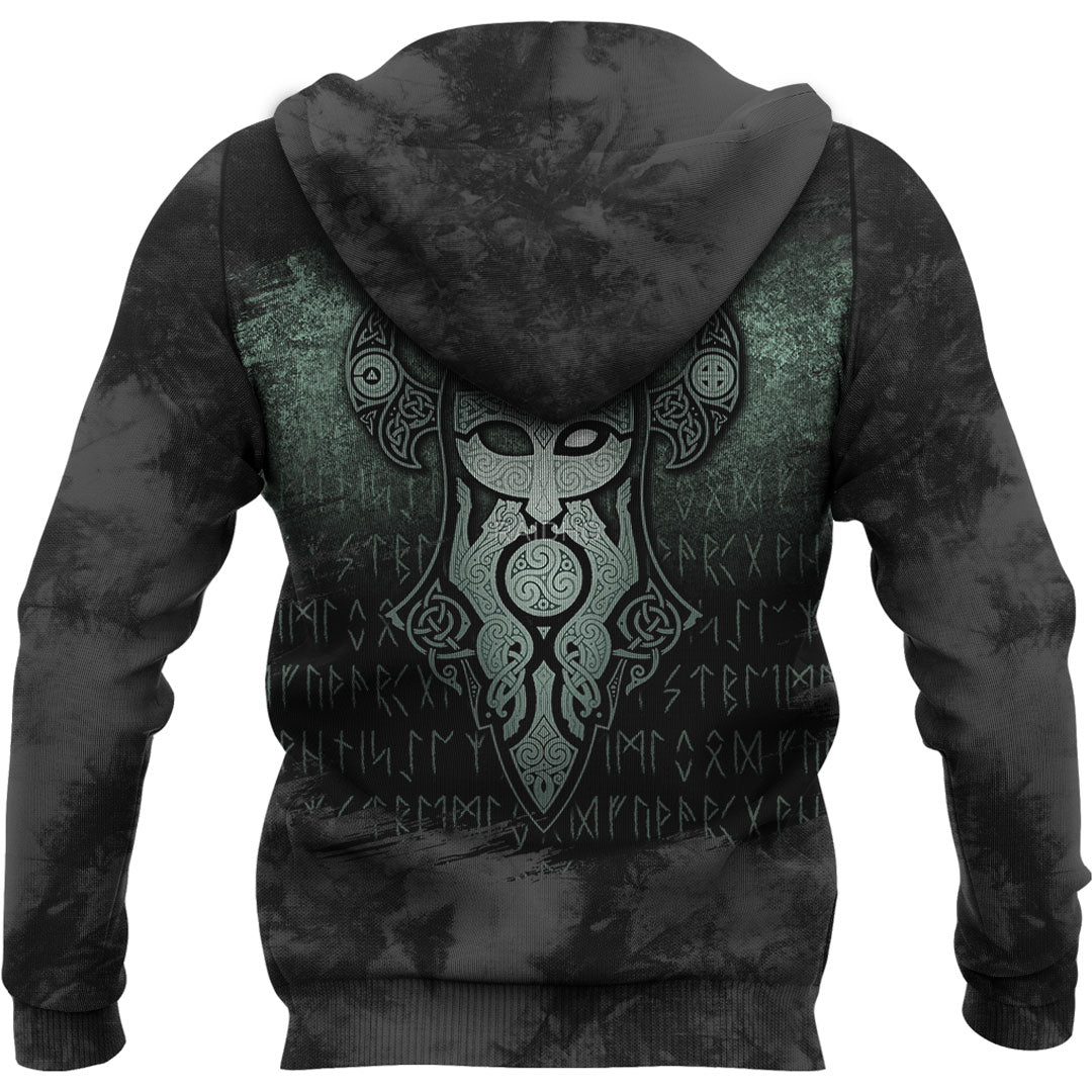 Viking Odin God Mask Viking Hoodie Helm and Hammer Shop