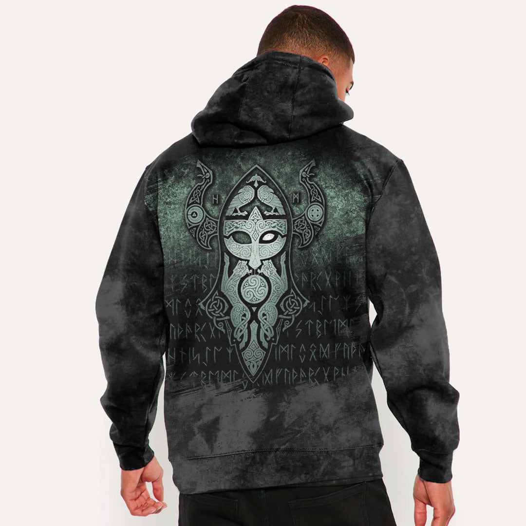 Viking Odin God Mask Viking Hoodie Helm and Hammer Shop