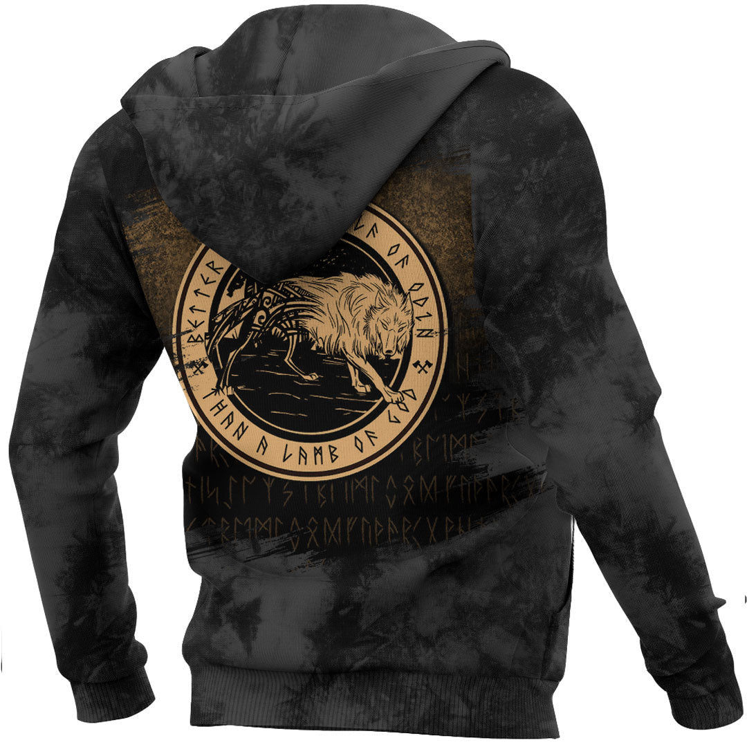 Viking Wolf Of Odin gold Viking Hoodie Helm and Hammer Shop