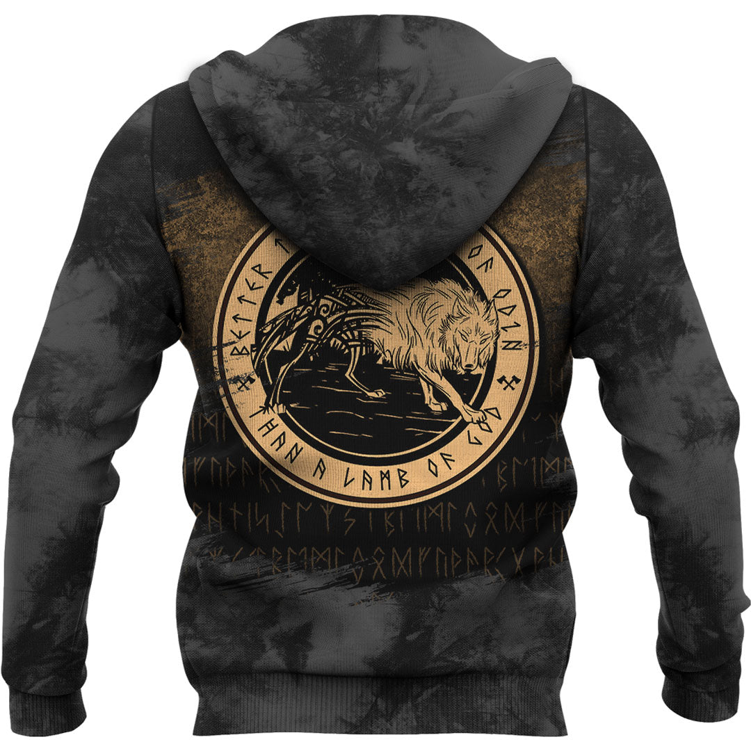 Viking Wolf Of Odin gold Viking Hoodie Helm and Hammer Shop
