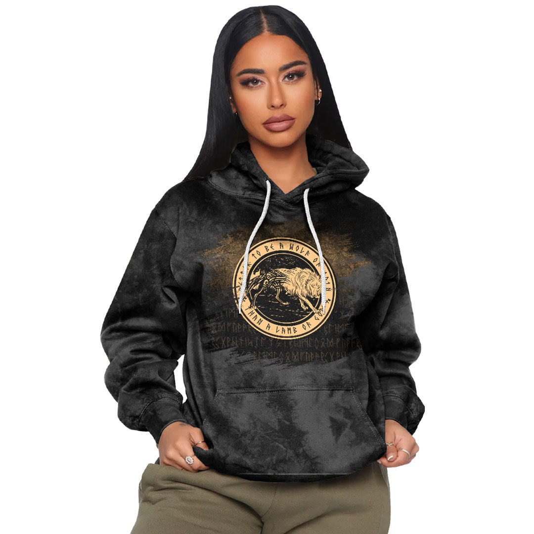 Viking Wolf Of Odin gold Viking Hoodie Helm and Hammer Shop