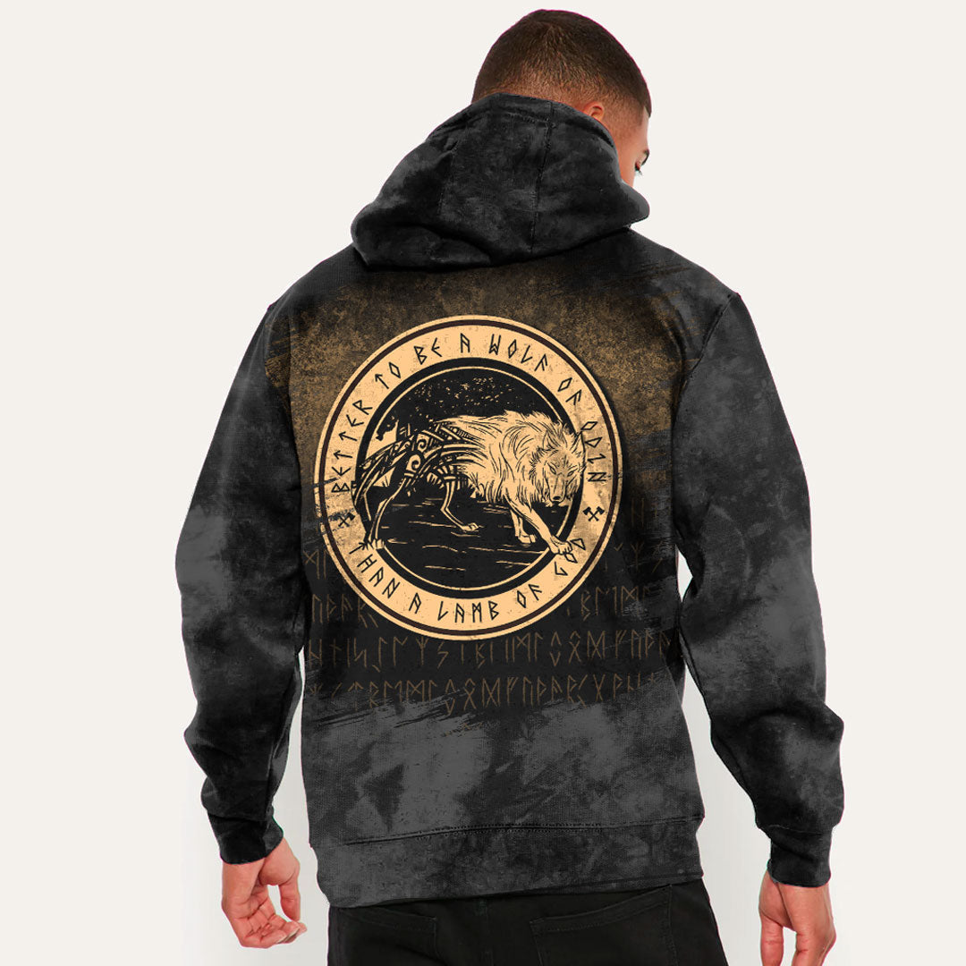 Viking Wolf Of Odin gold Viking Hoodie Helm and Hammer Shop