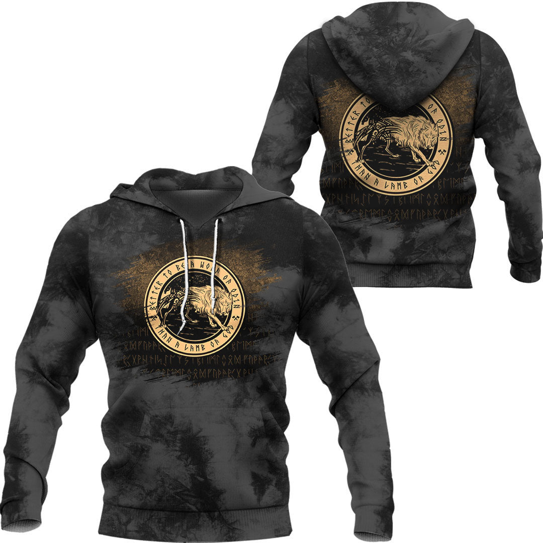 Viking Wolf Of Odin gold Viking Hoodie Helm and Hammer Shop