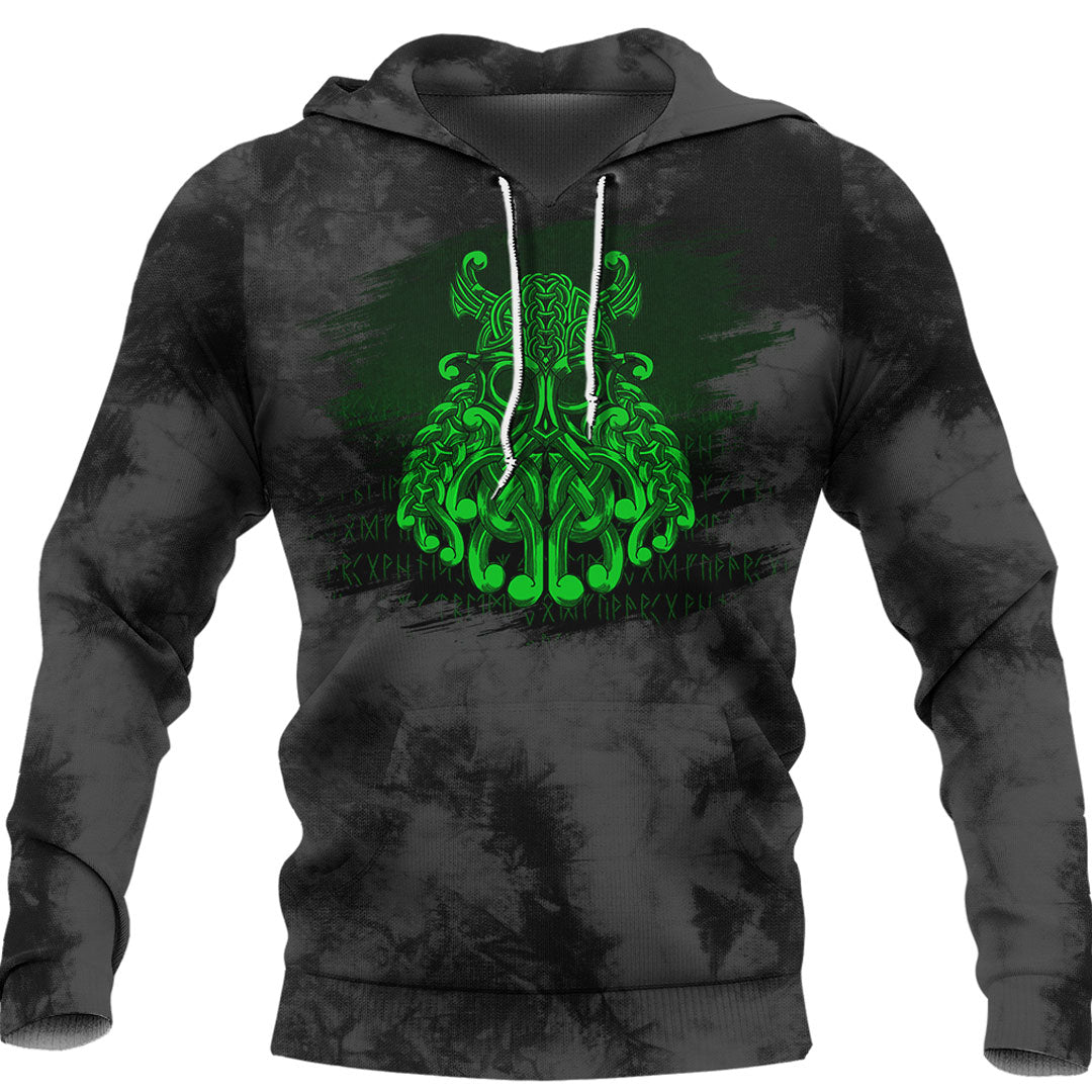 Viking Odin Valhalla Green Viking Hoodie Helm and Hammer Shop