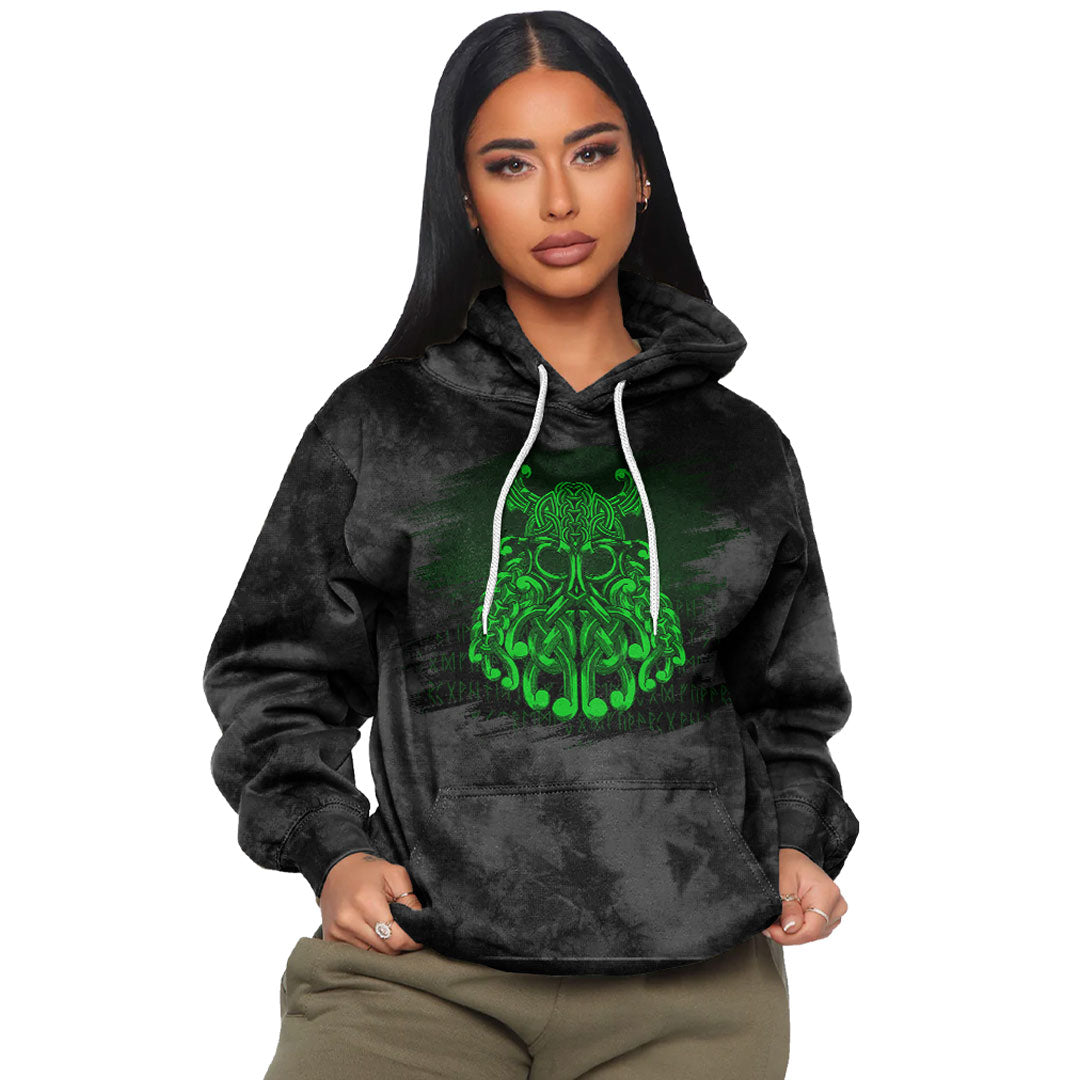 Viking Odin Valhalla Green Viking Hoodie Helm and Hammer Shop
