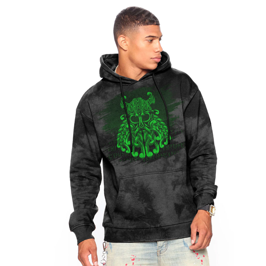 Viking Odin Valhalla Green Viking Hoodie Helm and Hammer Shop
