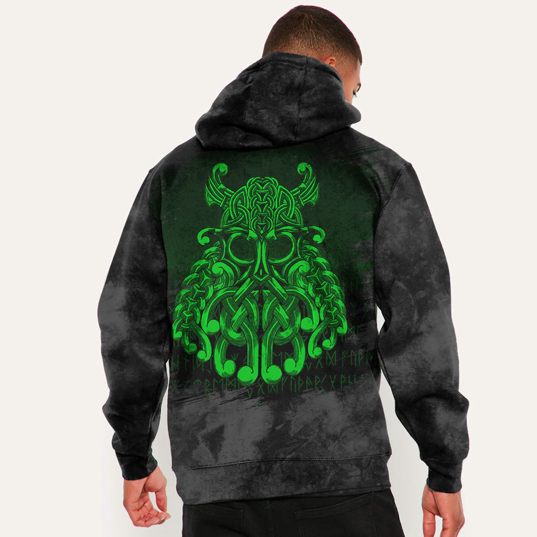 Viking Odin Valhalla Green Viking Hoodie Helm and Hammer Shop