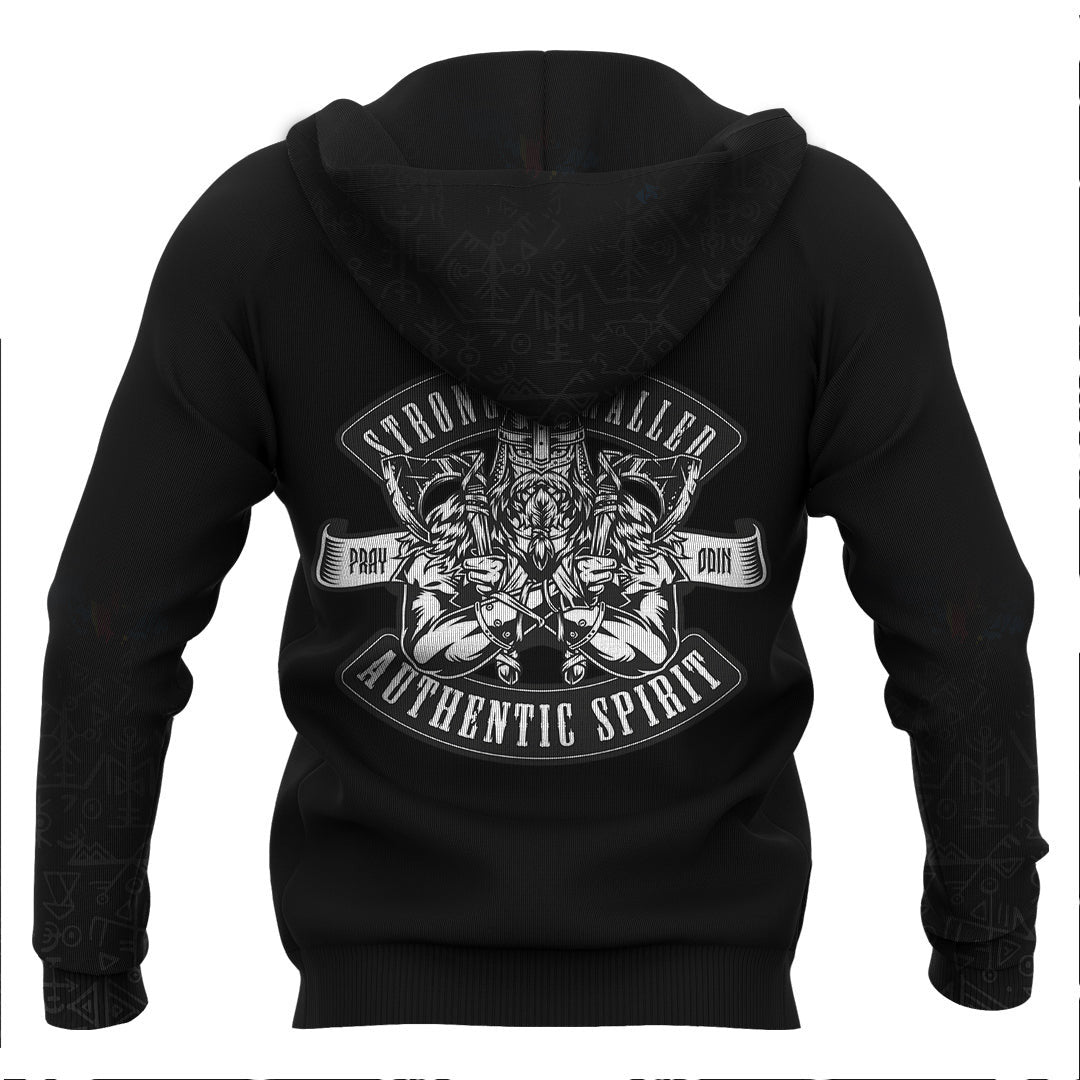 Viking Pray Odin Viking Hoodie Basic Helm and Hammer Shop
