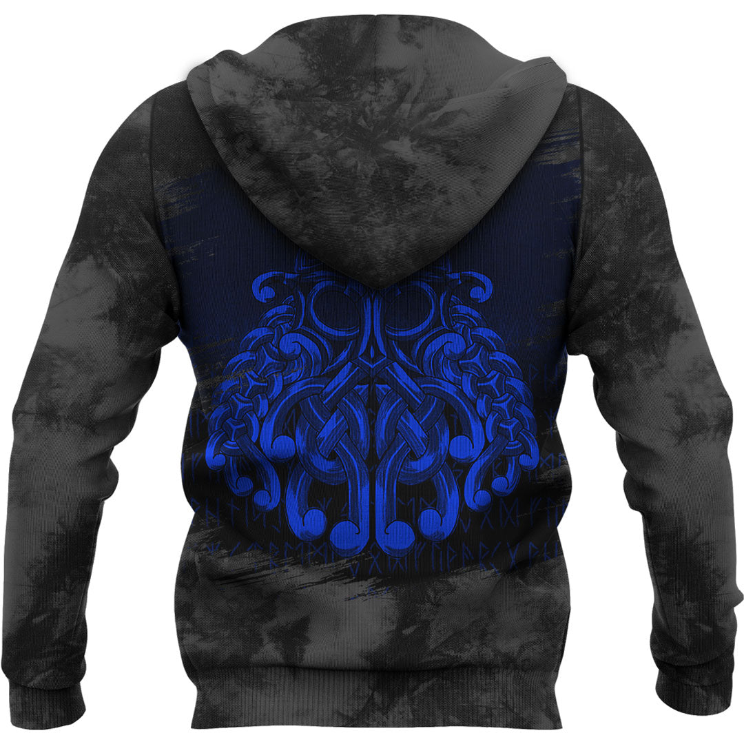 Viking Odin Valhalla Blue Viking Hoodie Helm and Hammer Shop