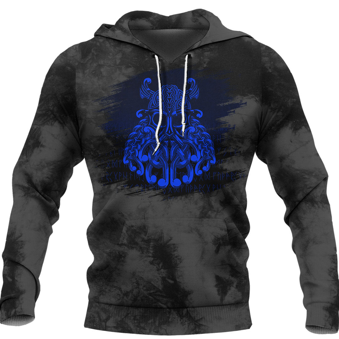 Viking Odin Valhalla Blue Viking Hoodie Helm and Hammer Shop