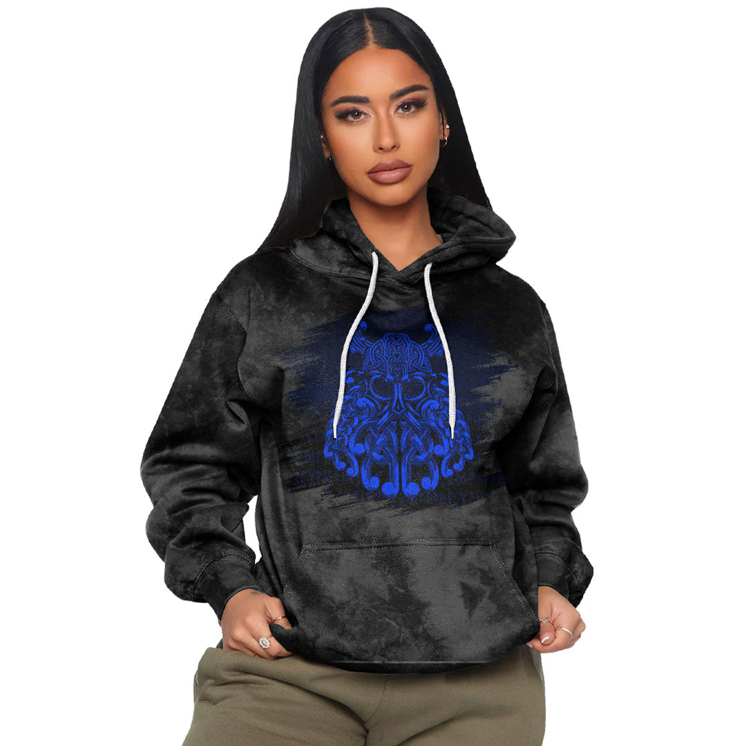 Viking Odin Valhalla Blue Viking Hoodie Helm and Hammer Shop