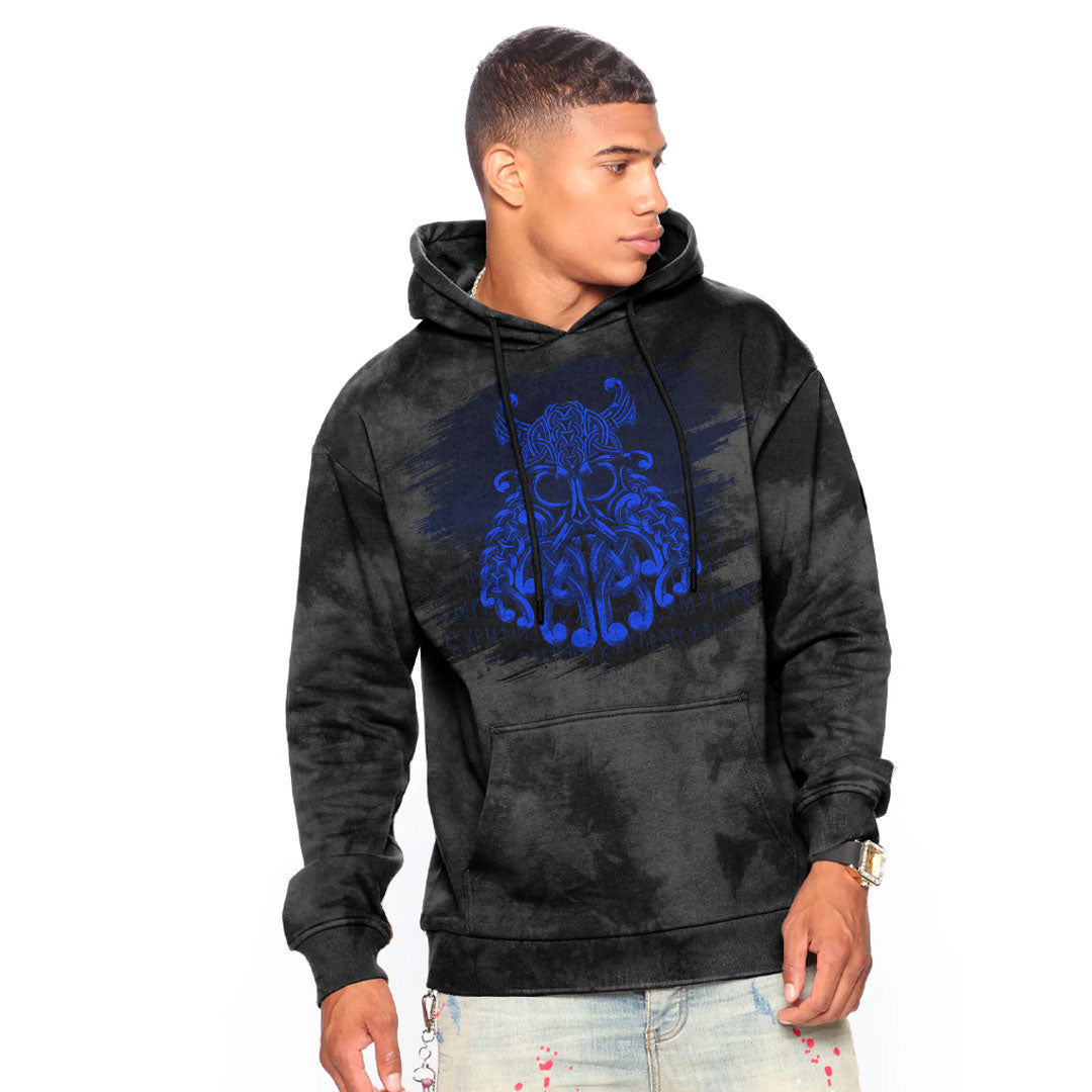 Viking Odin Valhalla Blue Viking Hoodie Helm and Hammer Shop