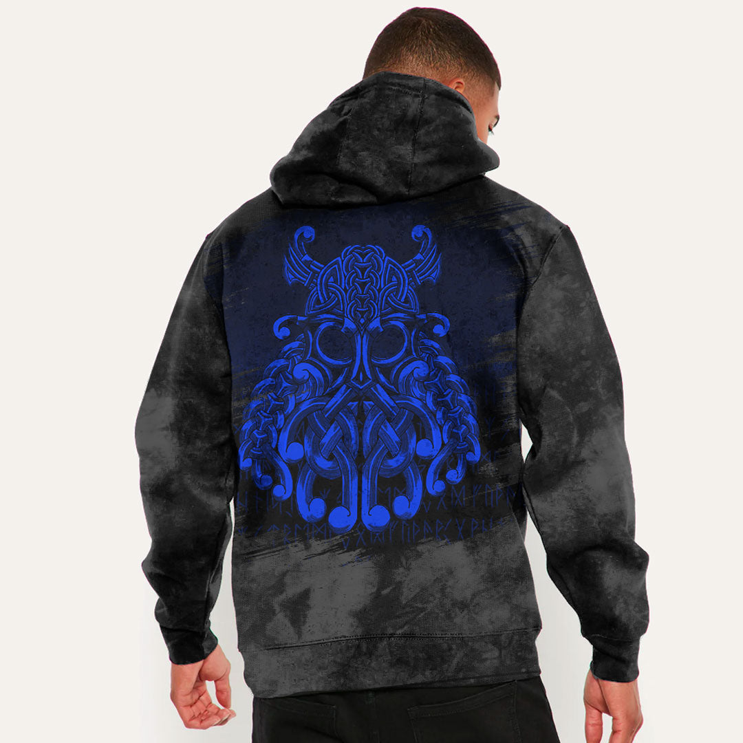 Viking Odin Valhalla Blue Viking Hoodie Helm and Hammer Shop