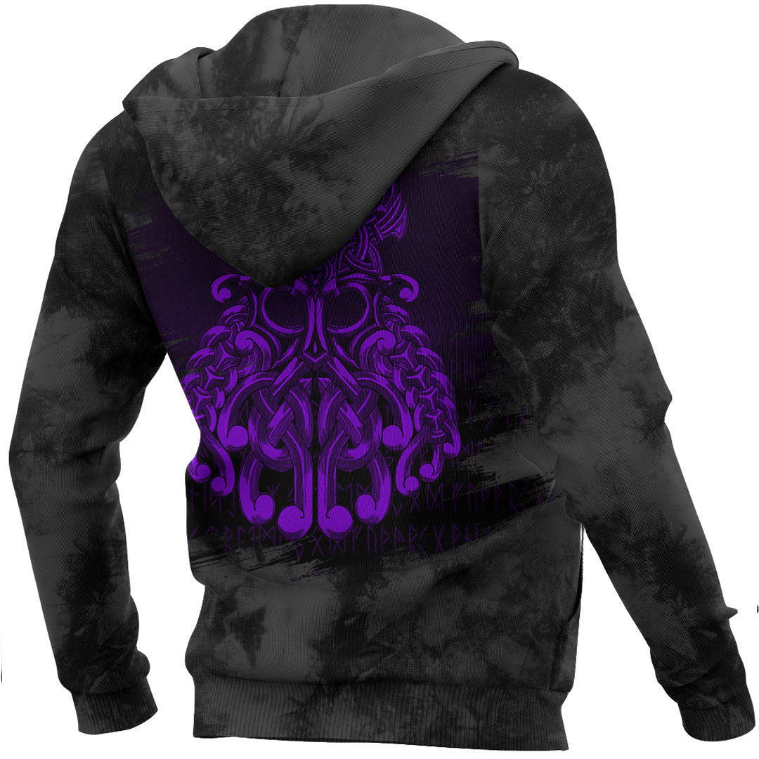Viking Odin Valhalla Purple Viking Hoodie Helm and Hammer Shop