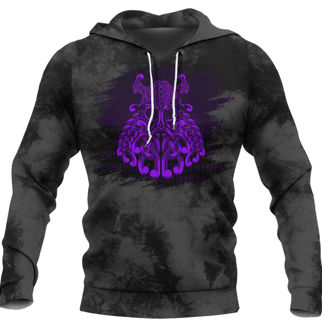 Viking Odin Valhalla Purple Viking Hoodie Helm and Hammer Shop