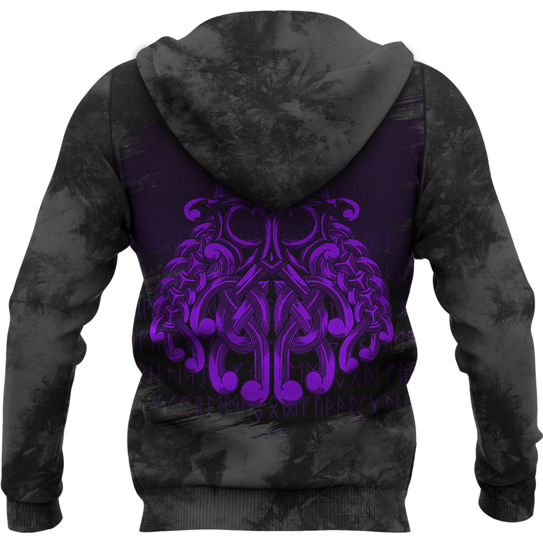 Viking Odin Valhalla Purple Viking Hoodie Helm and Hammer Shop