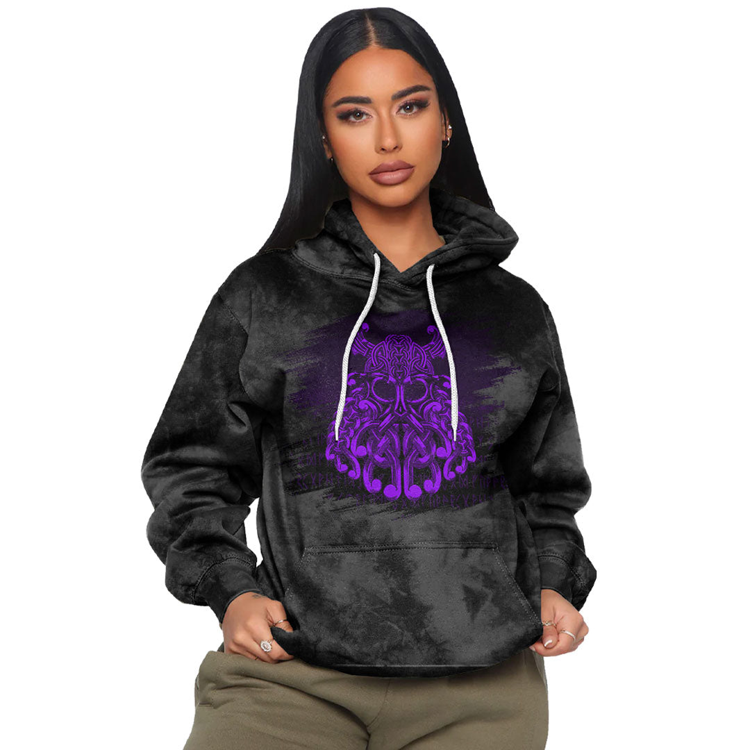 Viking Odin Valhalla Purple Viking Hoodie Helm and Hammer Shop