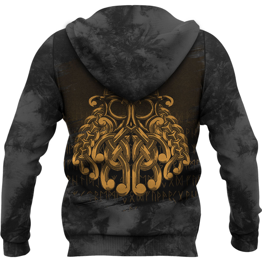 Viking Odin Valhalla Gold Viking Hoodie Helm and Hammer Shop