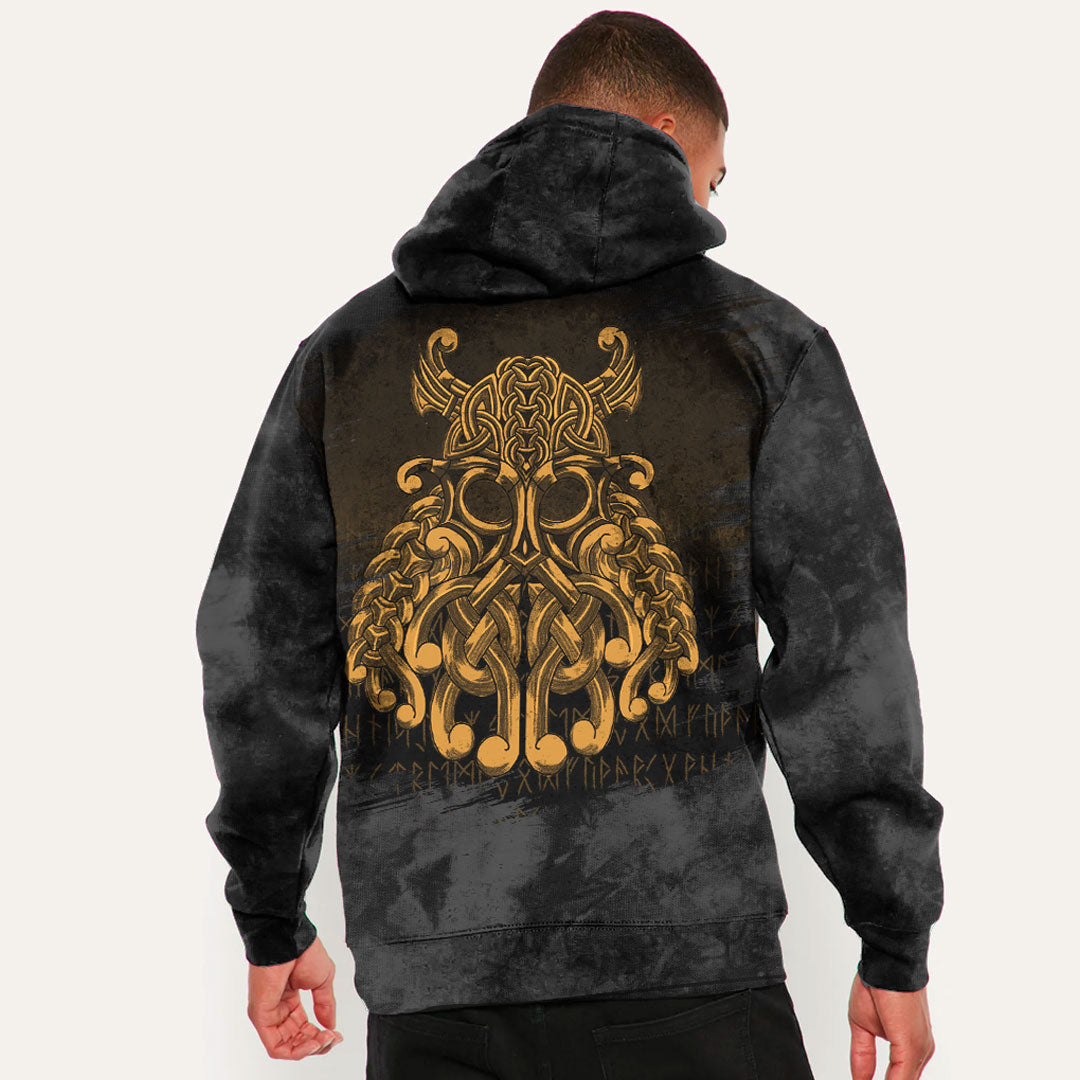 Viking Odin Valhalla Gold Viking Hoodie Helm and Hammer Shop